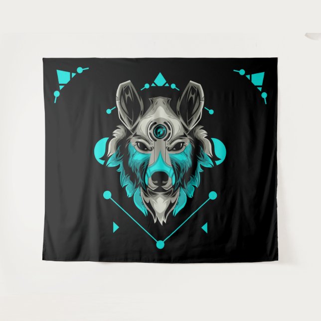 Tapete De Parede Wolf Tribal (Frente (Horizontal))