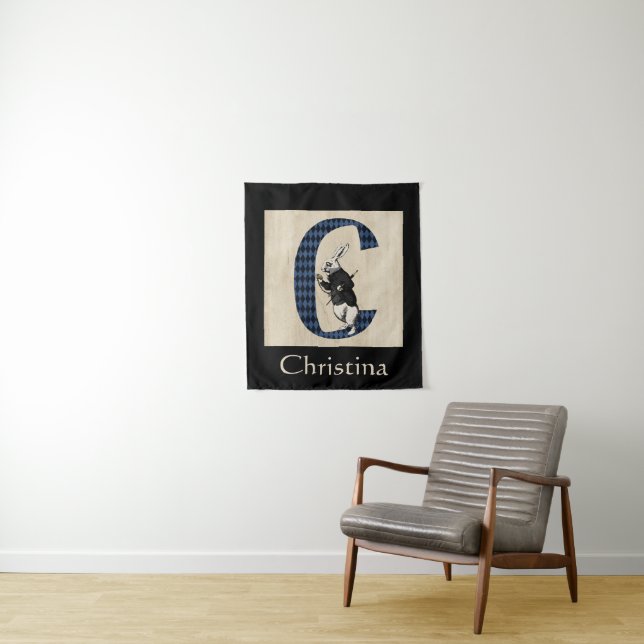 Tapete De Parede Wonderland White Rabbit - Letra C (In Situ)