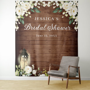 Tapete De Parede Wood White Rose Bridal Shower Photo Booth Backdrop