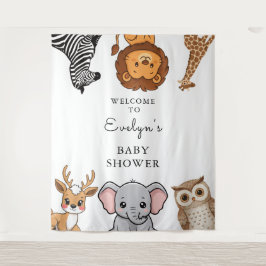 Tapete De Parede Woodland Forest Animals Baby Shower