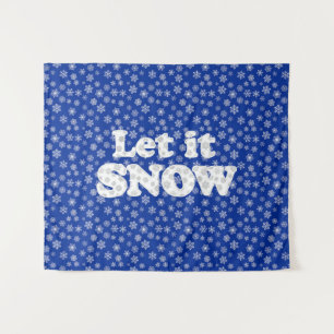 Tapete De Parede Word Art - Deixe-o nevar com fundo de neve