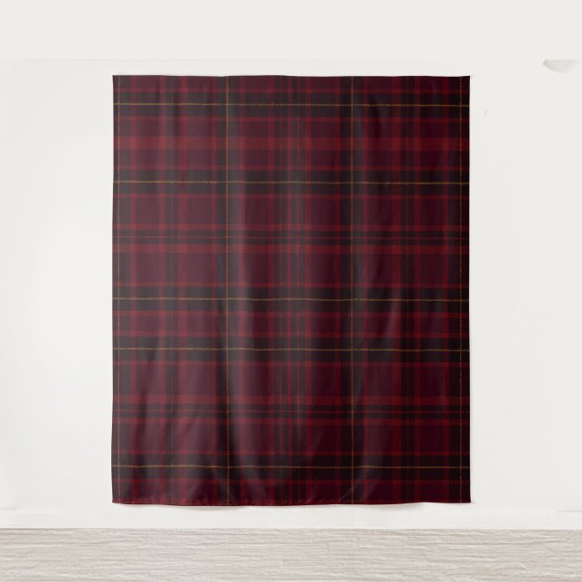Tapete De Parede Xadrez Burgundy Elegante (Frente)