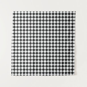 Tapete De Parede Xadrez de Argyle. Escocês em branco e preto 