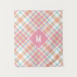 Tapete De Parede Xadrez Monograma Personalizada / Padrão Tartan