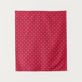 Tapete De Parede Xadrez Preto Vermelho