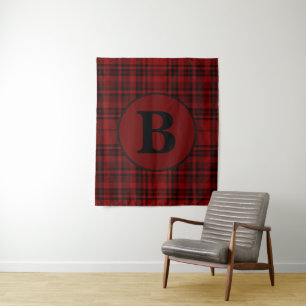 TAPETE DE PAREDE XADREZ VERMELHO GINGHAM ESTILO FARMHOUSE