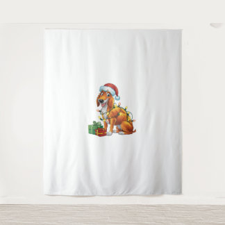 Tapete De Parede Xmas Lighting Santa Hat Scottish Deerhound Dog Chr