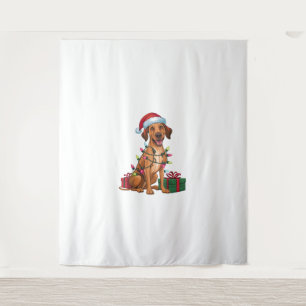 Tapete De Parede Xmas Lighting Santa Hat Thai Ridgeback Dog Christy