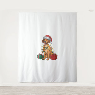 Tapete De Parede Xmas Lighting Santa Hat Thai Ridgeback Dog Christy