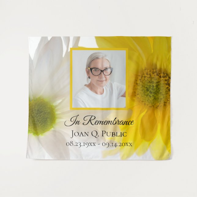 Tapete De Parede Yellow and White Daisies Funeral Memorial (Frente (Horizontal))