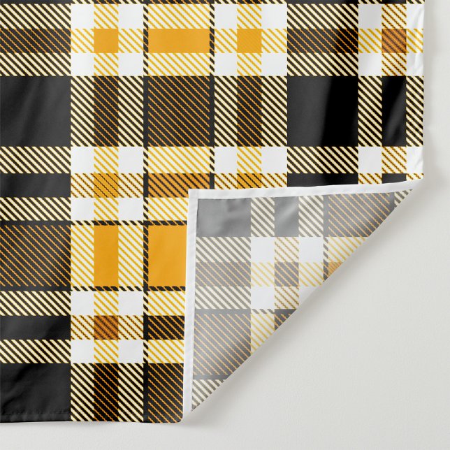 Tapete De Parede Yellow Black White Flannel Tartan Pattern Design  (Criador carregado)