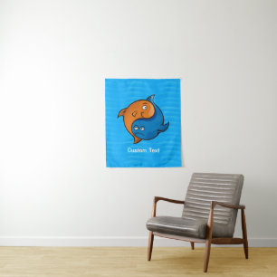 Tapete De Parede Yin Yang Fish Cartoon