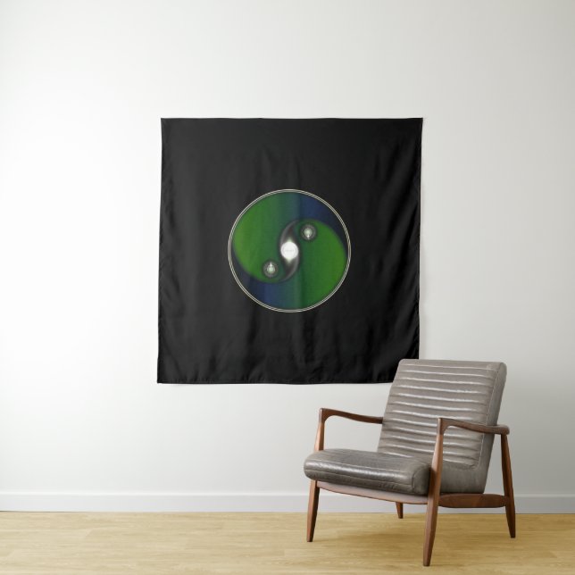 Tapete De Parede Yin Yang Sol Verde Azul (In Situ)