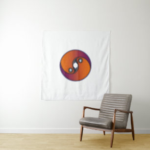 Tapete De Parede Yin Yang Sun Orange Violet