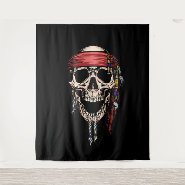 Tapete De Parede Yo Ho Ho Crânio Pirata Fantasma Fundo (Frente)