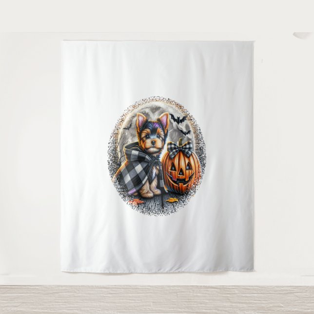 Tapete De Parede Yorkie Dog Halloween (Frente)