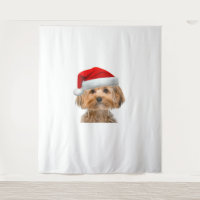 Yorkshirt Cachorro Cachorro Noel Imagem de Chapéu