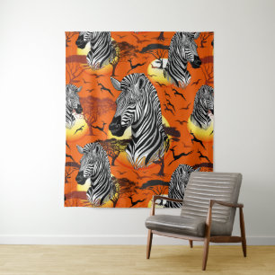 Tapete De Parede Zebra African Savanna Wild Animal