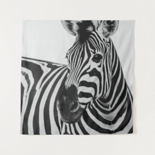TAPETE DE PAREDE ZEBRA PRETA E BRANCA