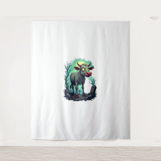 Tapete De Parede Zombie Cow Apocalypse