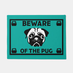 Tapete de porta cachorro Pug barco de canal de bar