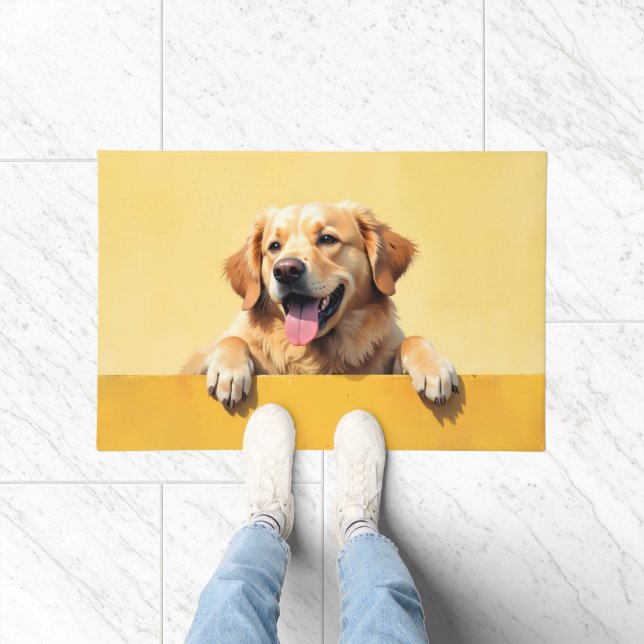 Tapete de Porta com Arte de Golden Retriever (Interior)