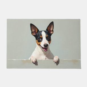 Tapete de Porta com Arte do Cão Rat Terrier