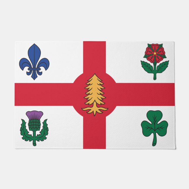 Tapete de Porta com Bandeira de Montreal, Canadá (Frente)