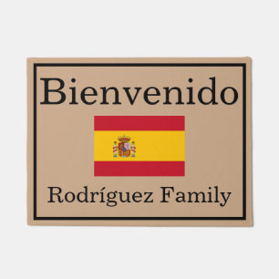 Tapete de Porta com Nome da Família da Bandeira Es
