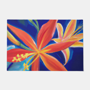 tapete de porta de arte tropical
