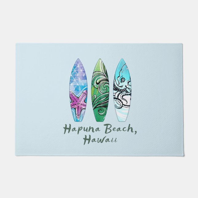 Tapete de Porta do Hapuna Beach Hawaii Surfboards (Frente)