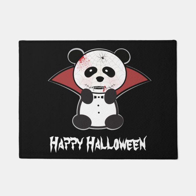 Tapete de Porta do Urso Panda Vampiro Leon (Frente)