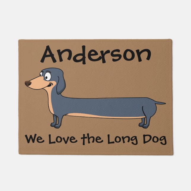Tapete de Porta Love Long Dog - Dachshund (2) 18"  (Frente)