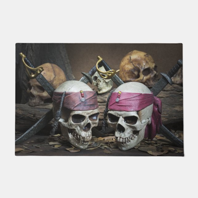 tapete de porta Pirate Skulls (Frente)