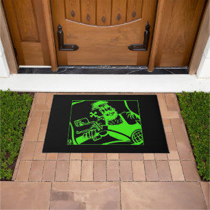 Tapete de porta verde e preto Biker Bro