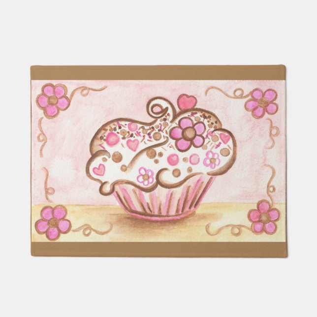 Tapete De Presente De Cozinha De Cupcake Padaria (Frente)