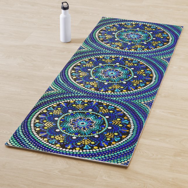Tapete De Yoga 075 - Deep Blue Mandala Yoga Mat (In Situ)