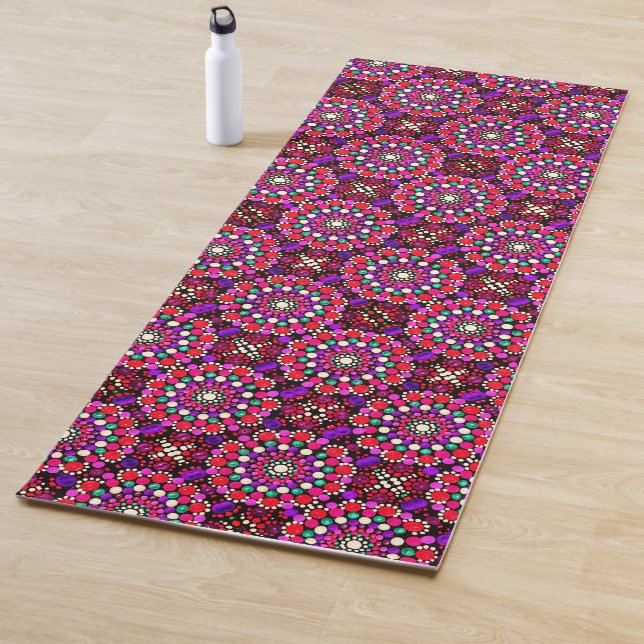 Tapete De Yoga 078 - Pink Pattern Mandala Yoga Mat (In Situ)