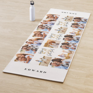 Tapete De Yoga 50.º aniversário, bom ouro, fotografia colagem em 