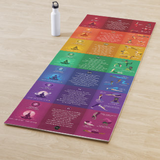 Tapete De Yoga 7 Chakra Yoga Poses & Affirmations Yoga Mat - 87 m