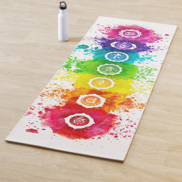 Tapete De Yoga 7 Chakras Watercolor Yoga Mat - wc01
