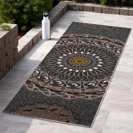 Tapete De Yoga A arte khaki crocodylus porosus mandala