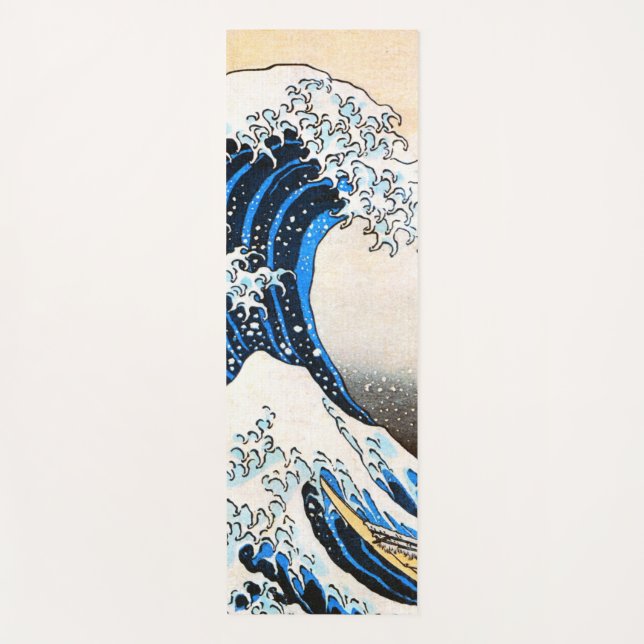 Tapete De Yoga A onda de Excelentes de Kanagawa, Hokusai (Frente)