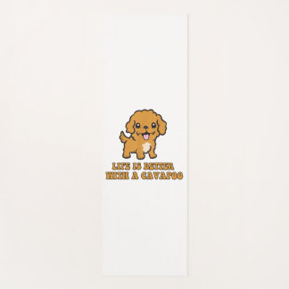 Tapete De Yoga A Vida É Melhor Com Um Cavapoo - Um Cachorro Engra