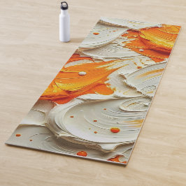 Tapete De Yoga Abstract Swirling Teal and Orange Glossy Fluid Spl