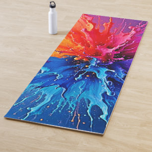 Tapete De Yoga Abstrato de abertura de pintura dinâmica