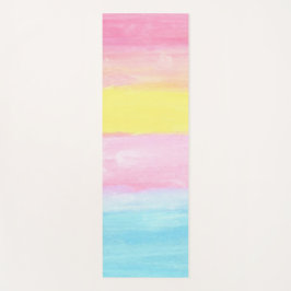 Tapete De Yoga Abstrato de Aquarela do Horizonte Sunset