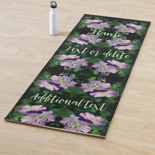 Tapete De Yoga Abstrato de Par de Flor de Gerânio Roxo Personaliz