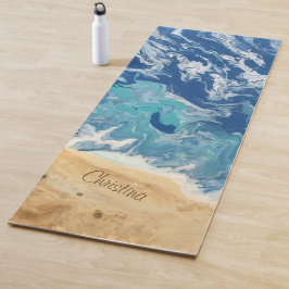 Tapete De Yoga Abstrato de Praia - Ioga Mat Personalizado