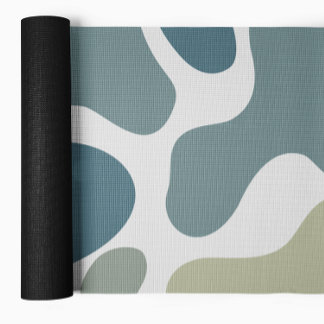 Tapete De Yoga Abstrato fluido forma ioga verde